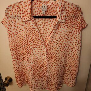 Women's Worthington Polka Dot Blouse - Size Medium Tall